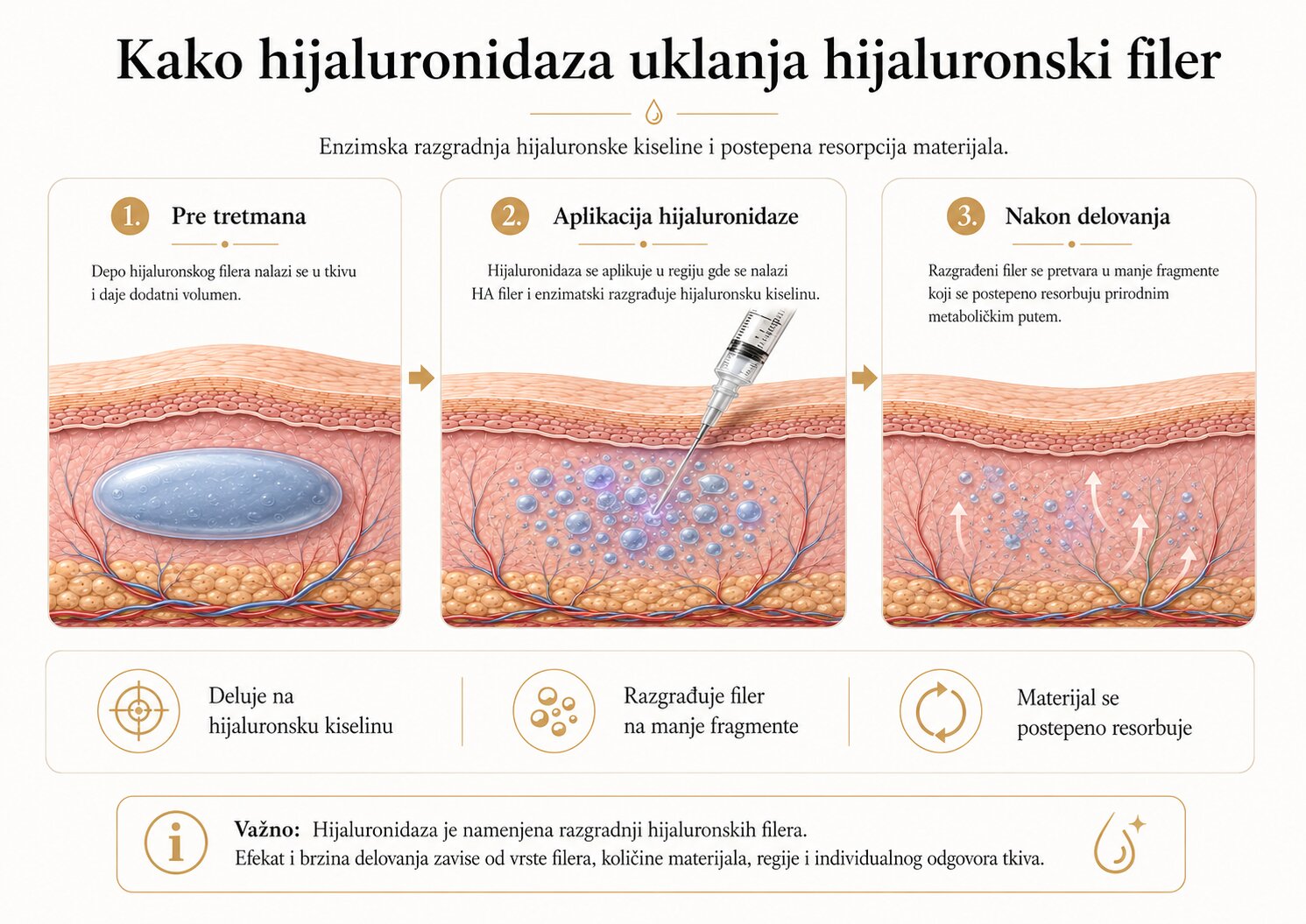 hijaluronidaza topljenje Uklanjanje filera- hijaluronidaza